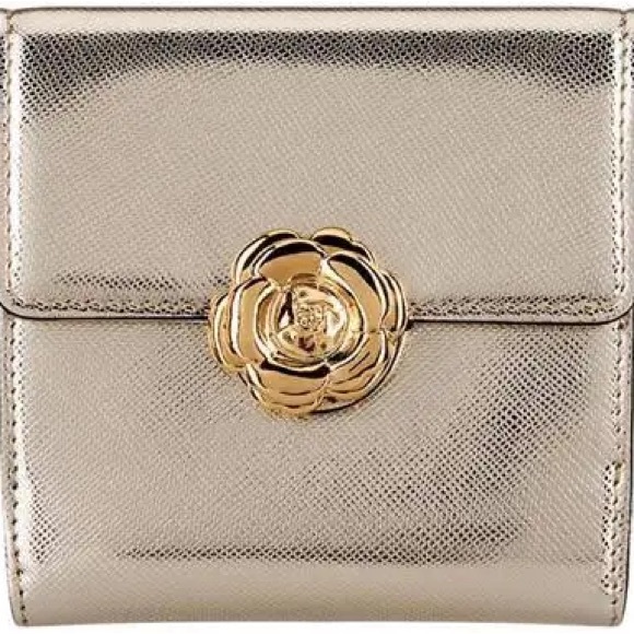 OSCAR DE LA RENTA Light French Wallet - Gold - NWT - Picture 2 of 11